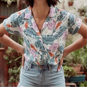 Marine Layer Venice Floral Hawaiian Shirt XS